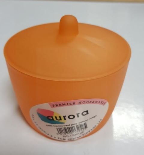 Aurora Semi Translucent Jelly Colour Range Storage Jar With Lid - Variety Of Colours - Colours May Vary
