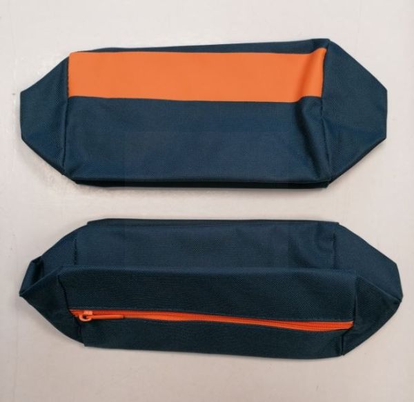 AVON Mens Cosmetic Zipper Bag - Orange/Grey - 30 x 12cm