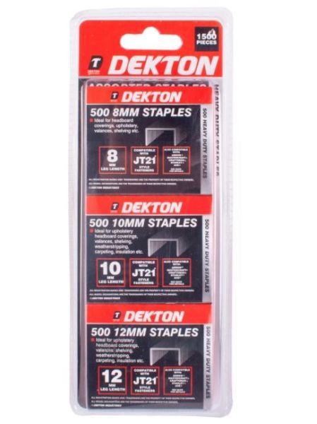 Dekton Heavy Duty Staples - Assorted Sizes - Pack of 1500 Staples
