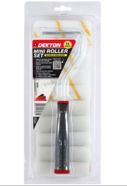 Dekton Gloss & Emulsion Mini Paint Roller Set - Pack of 11 