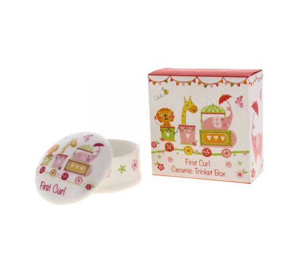 FIRST CURL GIRL CERAMIC TRINKET BOX