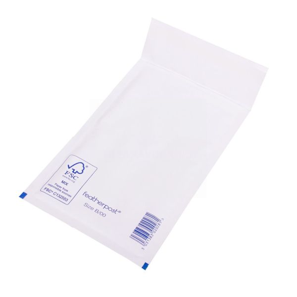 Featherpost White Bubble Padded Envelope - Size B/00 - 210Mm X 120Mm