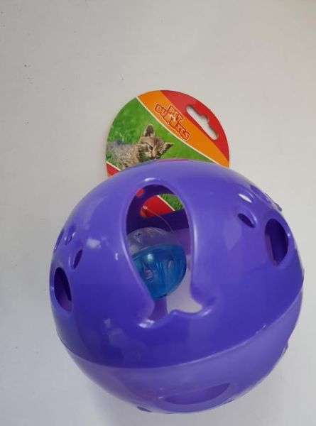 Cat Play Toy Ball With Bells - Assorted Colours 