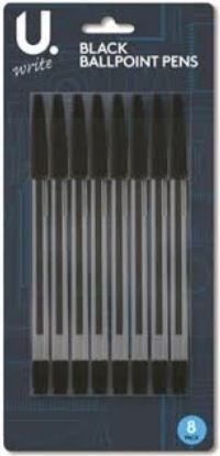 Ballpoint Pens - Black - Pack Of 8
