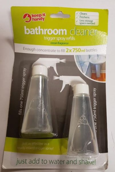 Bathroom Cleaner Trigger Spray Refills - Ocean Fragrance - Pack Of 2x75ml - Packaging States Wrong Size