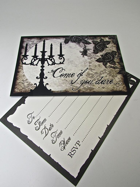 10 GOTHIC INVITATION CARDS ENVELOPES