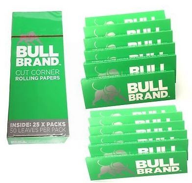 Bull Brand Cut Corner Cigarette Rolling Papers - Pack Of 25