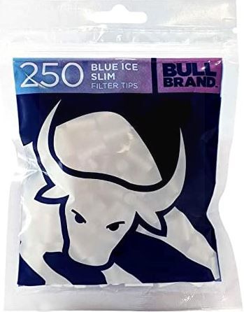 Bull Brand Blue Ice Slim Filter Tips - Pack of 250