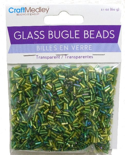 GLASS BUGLE BEADS GOING GREEN