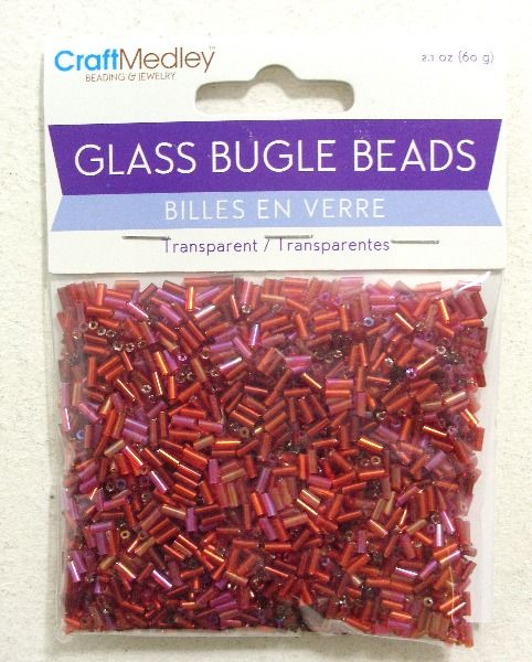 GLASS BUGLE BEADS ROUGE TINTS