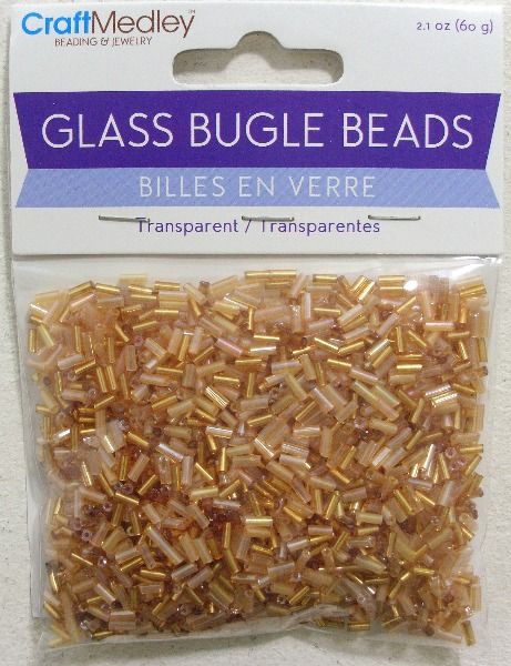 GLASS BUGLE BEADS GOLD NUGGET