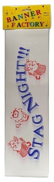 STAG NIGHT WHITE BANNER WITH CARD