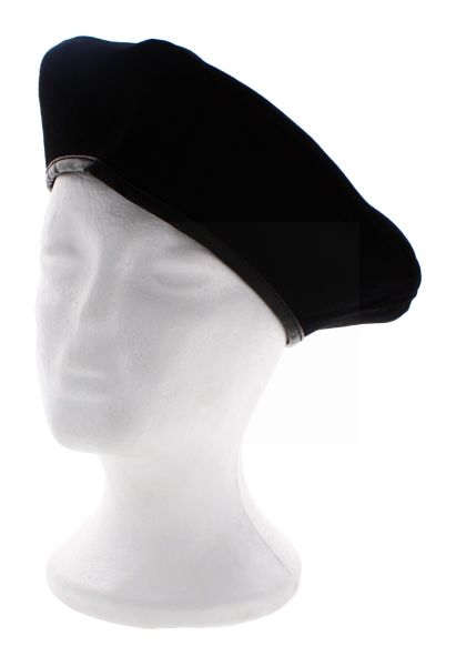 BLACK WOOL BERET HAT SIZE 56
