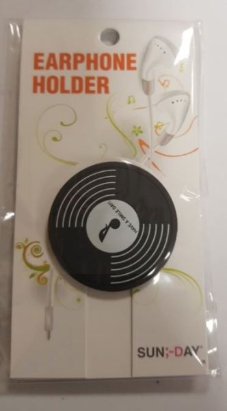 Black Disc Earphone Holder - 4Cm X 4Cm
