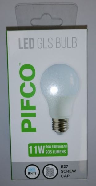 Pifco LED GLS Bulb - E27 Screw Cap - Cool White - 11W - 935 Lumens