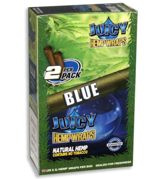Juicy Hemp Wraps - Blue - Pack Of 50 (25 X 2)