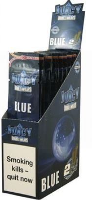 Juicy Double Blunt Wraps - Blue - Pack Of 50 (25 X 2)