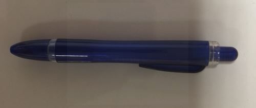 Short Blue Classic Push Action Style Ballpoint Pen - Blue Ink