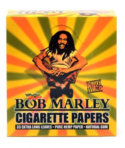 Bob Marley Cigarette Papers - 33 Extra Long Leaves- Pure Hemp- Natural Gum - Pack Of 50