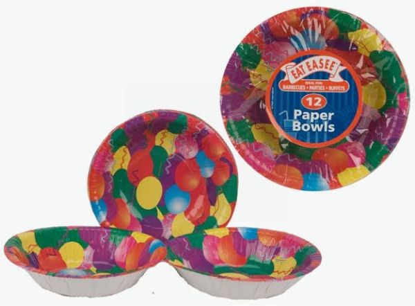 Disposable Party Paper Bowls - 17cm - Pack Of 12