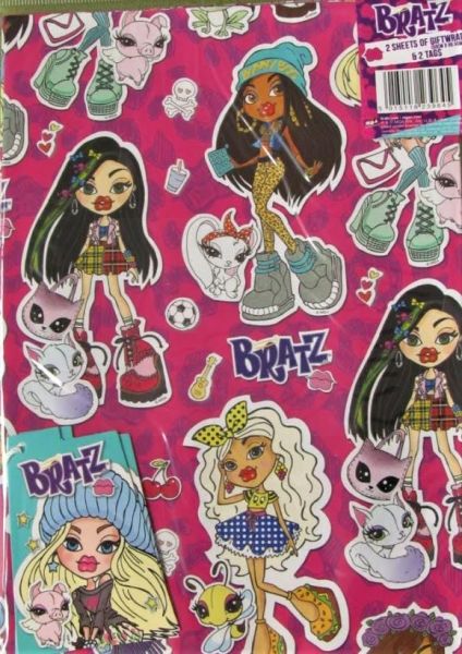 Bratz Gift Wrapping Papers & Tags - Pack of 2 - 50cm X 69.5cm 