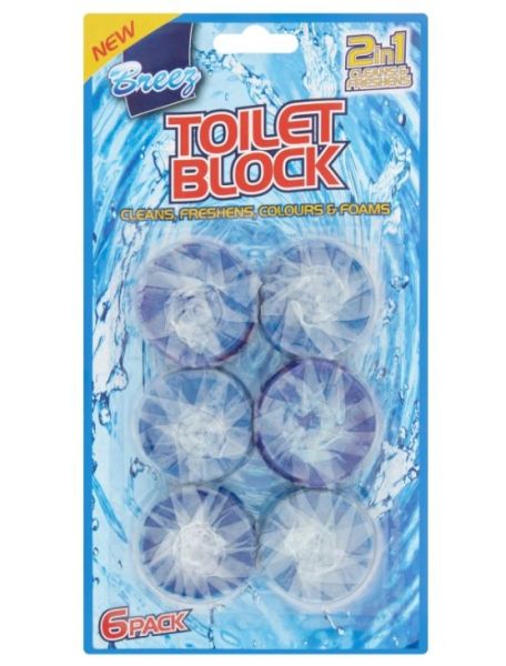 Breez 2-in-1 Toilet Block - 50g - Pack of 6