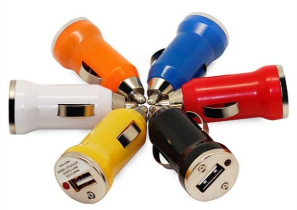 Bullet Usb Car Charger - Mixed Colours - Colours Vary - Without Packing 