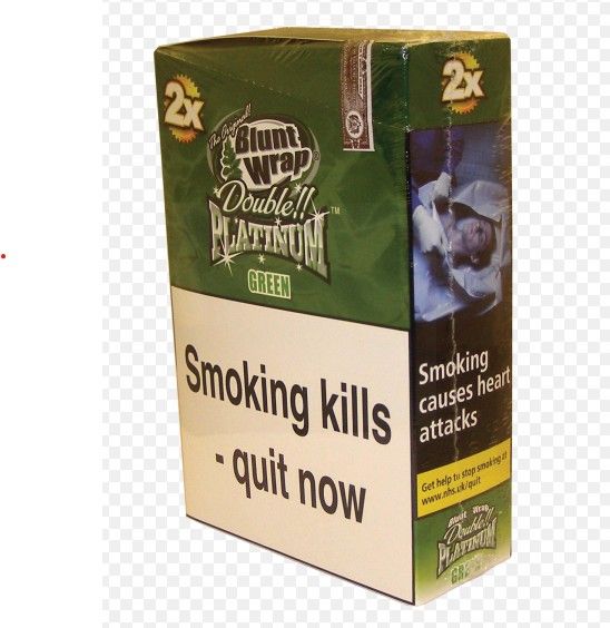 Original Blunt Wrap Double Platinum Green (Apple Martini) - Pack Of 50