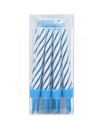 Shearer Blue Birthday Candles with Holders - Pack of 16