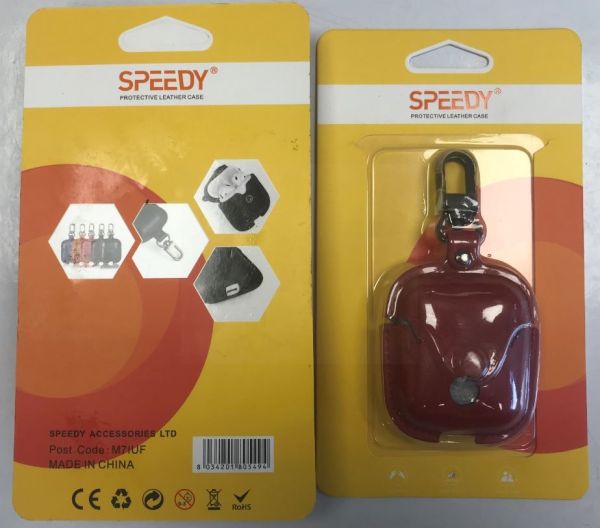 Speedy Protective Leather Case for iPhone Bluetooth Earphone Charging Station with Clip - Colours May Vary