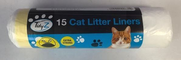 Extra Strong Cat Litter Tray Liners With Drawstrings - Roll of 15 - 70 x 45cm