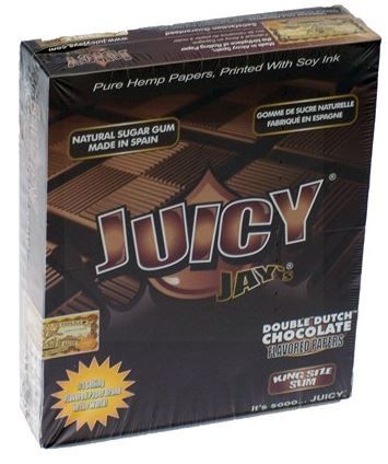 Juicy Jays Double Dutch Chocolate Flavoured Cigarette Rolling Paper King Size Slim  - Pack Of 24 - 32 Leaves Per Pack