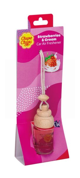 Chupa Chups Car Air Freshener - Strawberries & Cream - 7ml