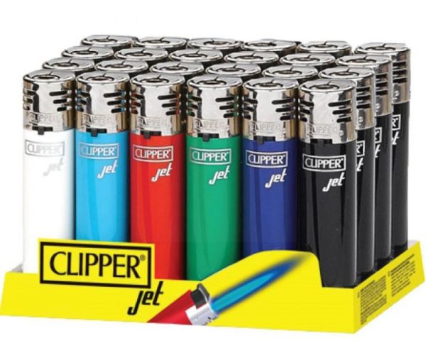 Clipper Refillable Jet Flame - Wind Resistant Lighter - Assorted Colours - Pack Of 24