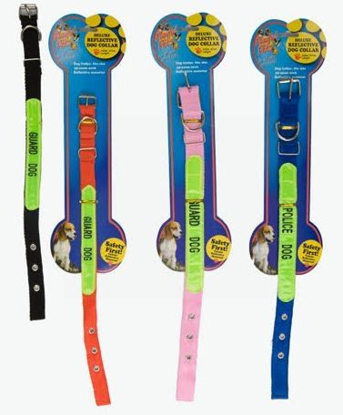 Deluxe Reflective Dog Collar - 47Cm Length - Colours May Vary