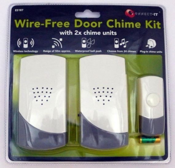 Connect It - Wire-Free Door Bell Chime Kit With 2 Chime Units
