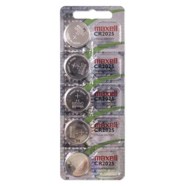 Maxell CR2025 Coin Lithium Batteries 3V - Pack of 5