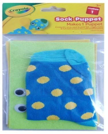 Crayola Sock Puppet Kit - Colours May Vary