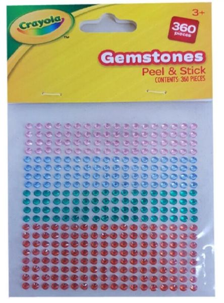 Crayola Peel & Stick Gemstones - Assorted Colours - Pack of 360 Pieces