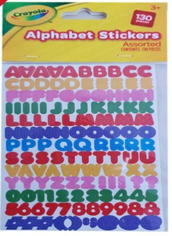 Crayola Alphabet Stickers - Assorted Colours - Pack of 130 Pieces