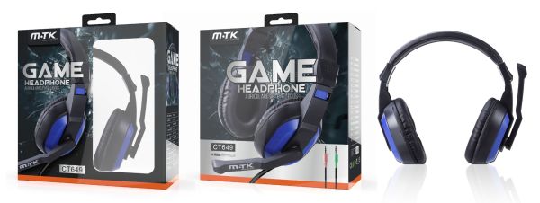 Moveteck Gaming Headphones With Microphone - Black+Blue