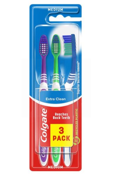Colgate Extra Clean Medium Toothbrush - Pack Of 3