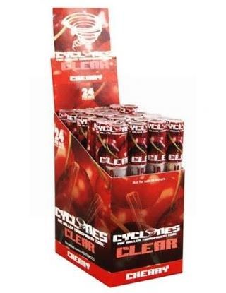 Cyclone Pre Rolled Clear Cone - Cherry - Pack Of 24