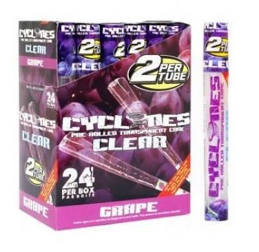 Cyclone Pre Rolled Clear Cone - Grape - Pack Of 24