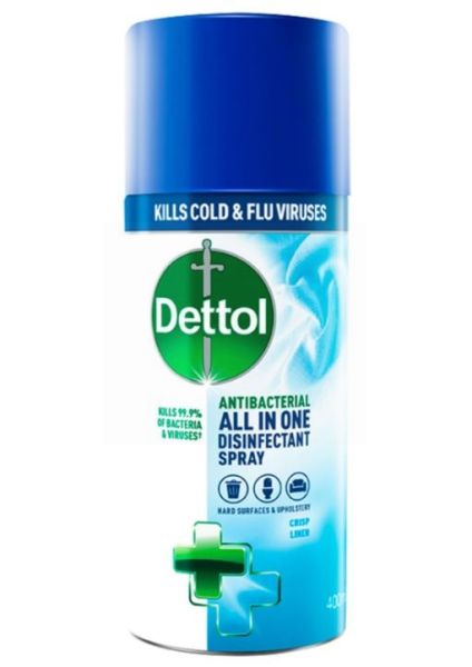 Dettol Anti-Bacterial All-in-One Disinfectant Spray - Crisp Linen - 400ml - Exp: 07/22