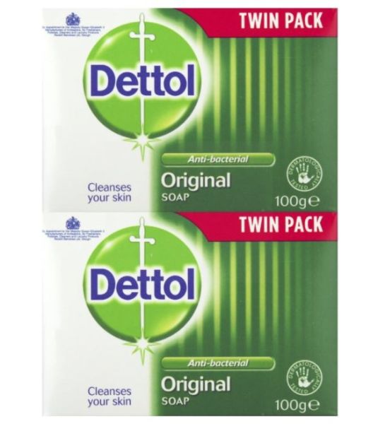 Dettol Original Anti-Bacterial Bar Of Soap - Dermatologically Tested - 2 x 100G - Exp: 07/22