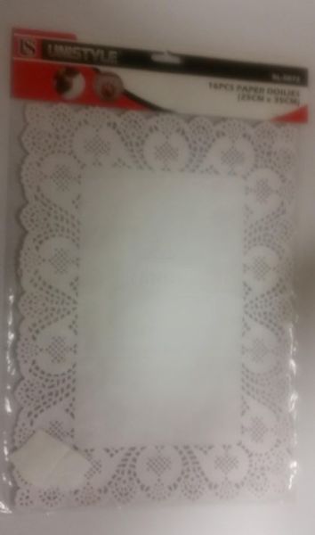 Unistyle Paper Doilies - 25Cm X 35Cm - Pack Of 16