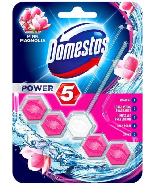 Domestos Power 5 Toilet Rim - Pink Magnolia - 55G