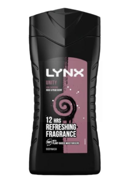 Lynx Unity Body Wash with Rose & Pear Scent - 12 Hrs Refreshing Fragrance - 225ml