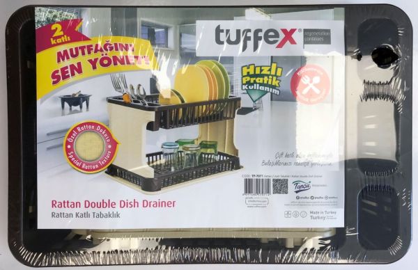 Tuffex Rattan Double Dish Drainer 